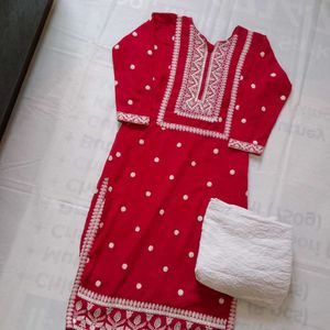 Chikankari Kurti Pant Set