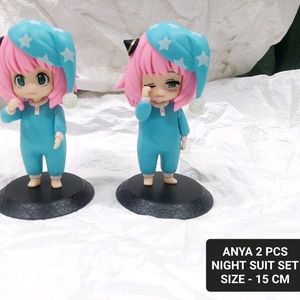 2 PC... Anya Yor Forger Figure Night Suit Set