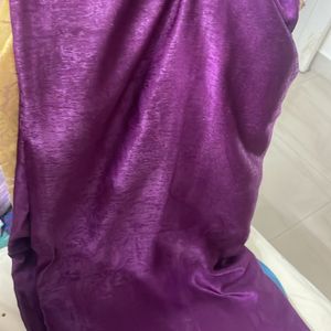 Purple Saree, No Blouse