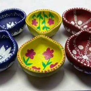 Hand Painted Diya For Home Decor