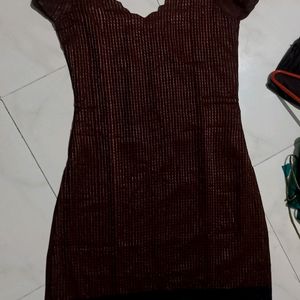 Brown Chikankari Kurthi