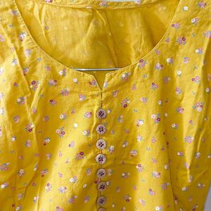 Mustard Yellow Short Kurti