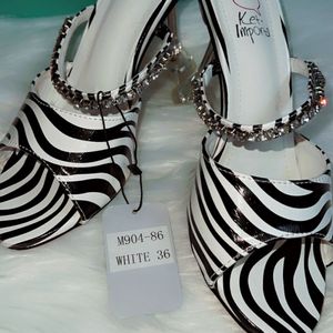 Black And White High Heels