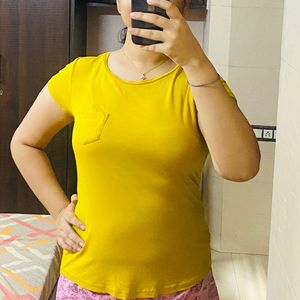 Mustard Branded Top Size M