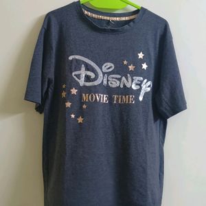 Grey Half Sleeves Disney T Shirt For Girls