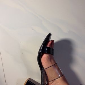 Black And Transparent Heels !