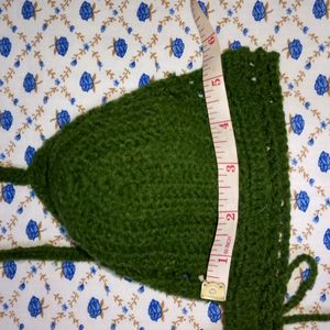 Crochet Bra Top_ Olive Green