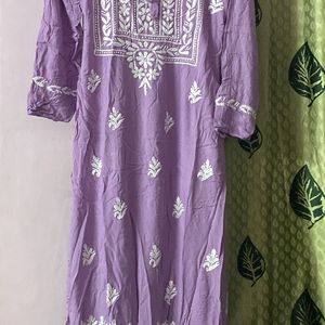 Lavendar Chikankari Kurta- Premium