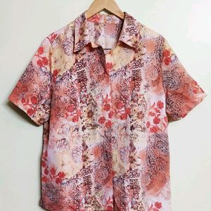 Light Brown Floral Shirt Size-44-46