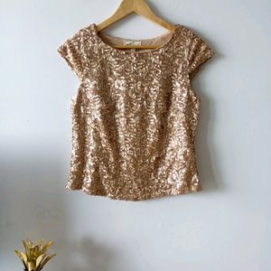 Classy Golden Sequin Party Top From The USA