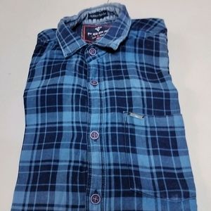 Blue Checked Cotton Shirt..