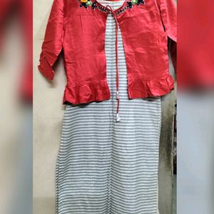 KURTI WITH EMBROIDERY JACKET STYLE