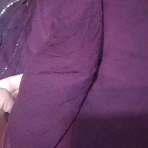 Dark Purple Saree With