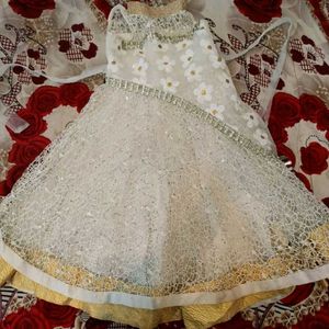 White beautiful party gown for girls