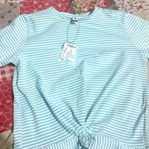 New Striped Crop T Shirt For Girls