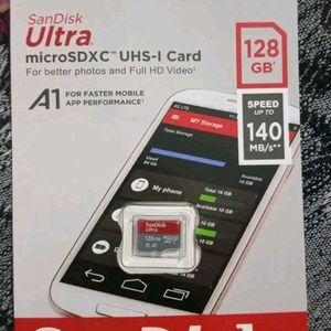 New 128 Gb Sandisk Memory Card