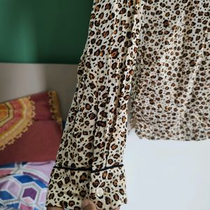 Cheetah Print Formal Top