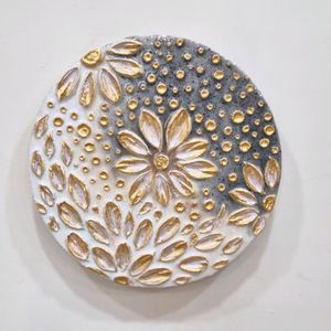 3D Texture Art Wall Decor- Golden Blossom