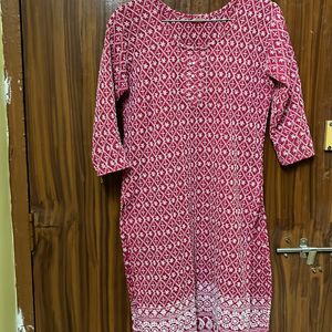 Pink Embroidered Kurta