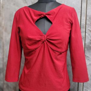 Red Long Sleeve Top