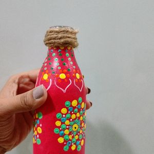 Doted Mandala Bottle Painted