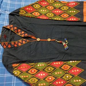 Heavy Embroidery And Beautiful Black Kurti