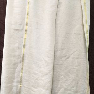 Dupatta thread jhalar designer piece colour cream