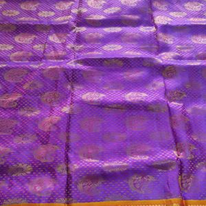 Purple And Gold Pure Kanchipuram Silk Saree