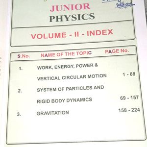 PHYSICS JUNIOR MAINS BOOKS