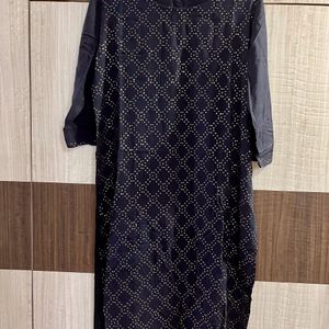 Black Kurta With Small Sequin Work (Bust 42)