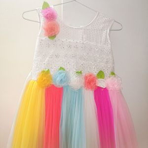 🌈Rainbow Frock Dress Kids