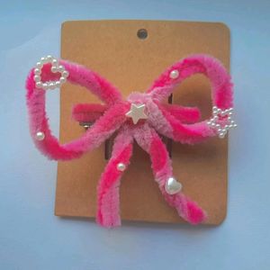 Pink Y2k Bow Clip