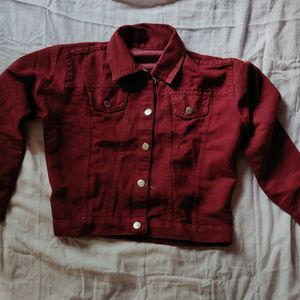 Denim Maroon Jacket