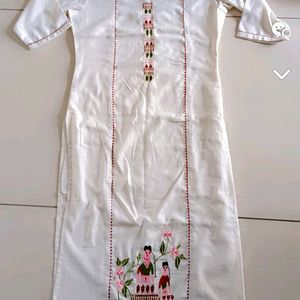 White Embroidery Kurti ♥️