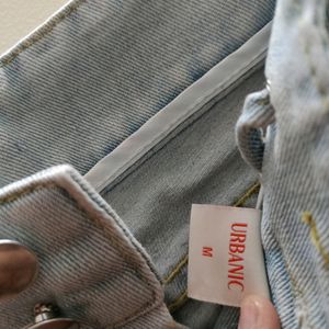 Urbanic Light Blue Flared Straight Jeans