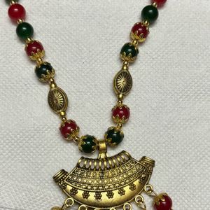 Gold Plated Stone Jewellery Necklace