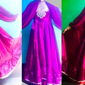 Beautiful Handmad only gown with stylish sleeves