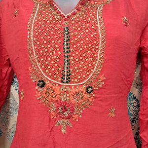 Beautiful Carrot Red Kurti Size 38 M