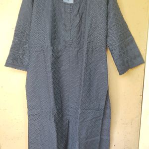 Chikankari Kurta - Black