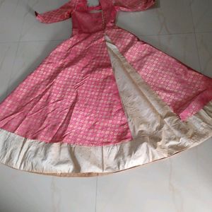 Pich Colour Gown For Girls/ Women