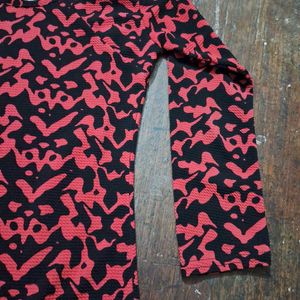 Full Sleeve Red Black Top