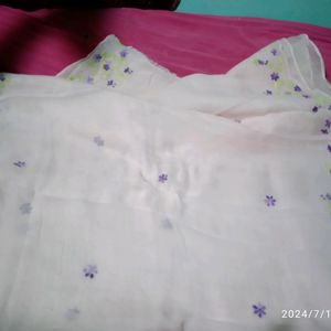 Embroidered Cotton Saree