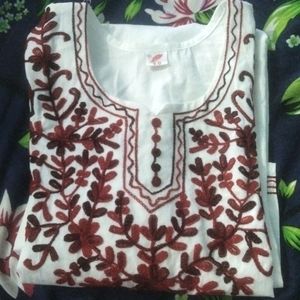 New Chikankari Kurti With Wide Leg Plazo