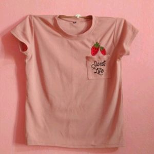 Cute Dusky Pink Top (T-shirt)