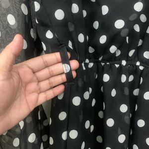 Black and White Polka Dots Maxi Dress