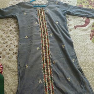 Kurti With Embroidery Design