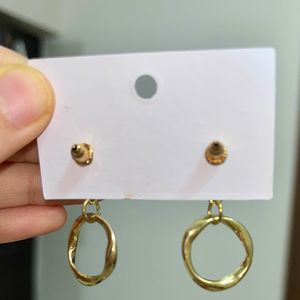 Combo Of 2 Earrings : Drop + Stud