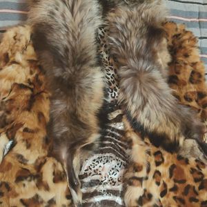 Animal Print Wollen Coat