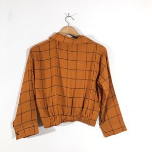 Mustard Yellow Checked Top(Women’s)