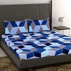 Glace Cotton Printed Flat Double Bedsheet